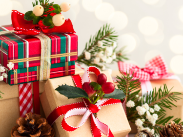 Wrapped Christmas presents.