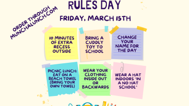 Break the Rules Day Poster describing which rules can be broken.