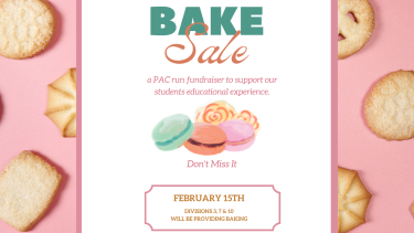 Bake Sale Bake Sale Flyer with pictures of cookies and bake sale details.