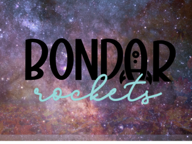 Bondar Rockets Logo on a starry sky background