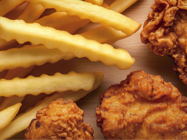 Chicken strips and fries.