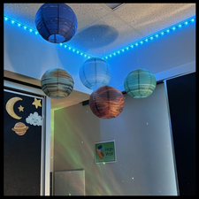 Hanging planet lanterns.