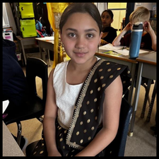 A student dressed up for Vaisakhi.